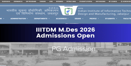 IIITDM Jabalpur M Des Admission 2026 27 Open Till April 26  Apply Now